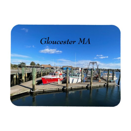 Boats in de haven van Gloucester Magneet (Horizontaal)