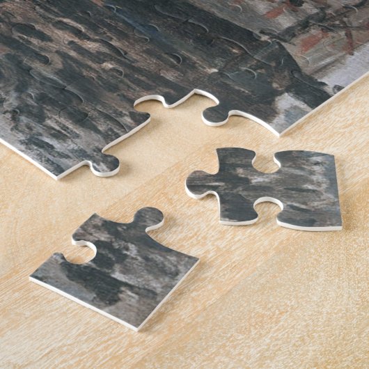 Boats in een Harbour Monet Fine Art Legpuzzel (Zijkant)