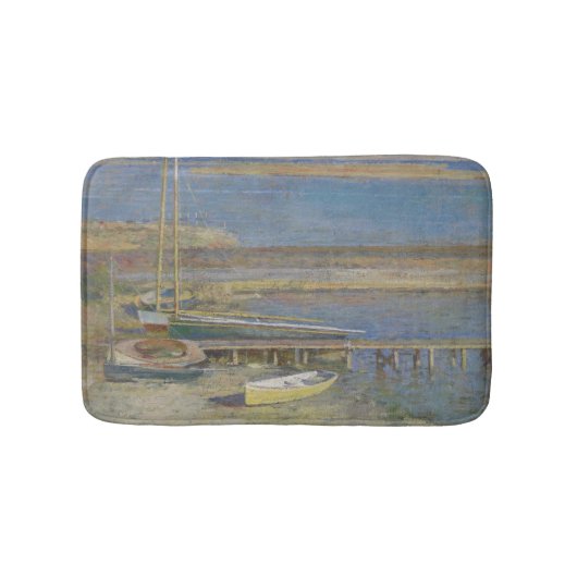 Boats in een landingsbaan (landschap New England) Badmat (Voorkant)