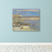 Boats in een landingsbaan (landschap New England) Canvas Afdruk (Insitu (Houten vloer))
