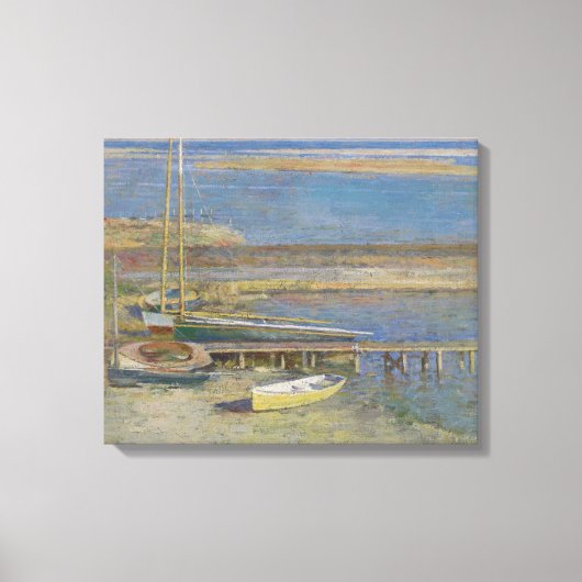 Boats in een landingsbaan (landschap New England) Canvas Afdruk (Voorkant)