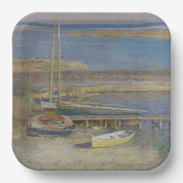 Boats in een landingsbaan (landschap New England) Papieren Bordje