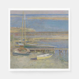 Boats in een landingsbaan (landschap New England) Servet