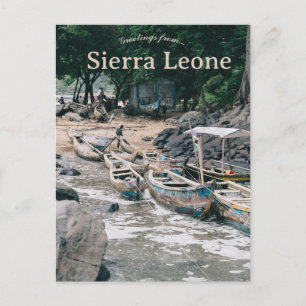 Boats in Harbour in Kent Sierra Leone Briefkaart