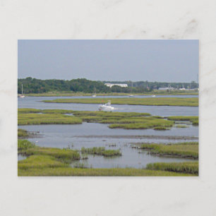 Boats in het meer briefkaart