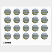 Boats in het meer ronde sticker (Vel)