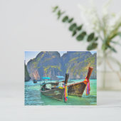 Boats in Maya Bay Briefkaart (Staand voorkant)