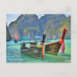 Boats in Maya Bay Briefkaart
