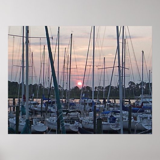 Boats in New Bern Poster (Voorkant)