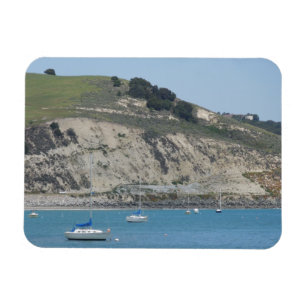 Boats in Port San Luis, Avila Beach, Hills Behind Magneet