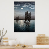 Boats in Shinagawa door Tsuchiya Koitsu Poster (Keuken)