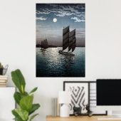 Boats in Shinagawa door Tsuchiya Koitsu Poster (Thuiskantoor)