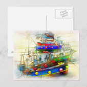 BOATS IN ST. IVES HARBOR BRIEFKAART (Voorkant / Achterkant)