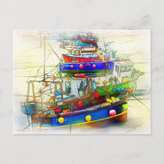 BOATS IN ST. IVES HARBOR BRIEFKAART