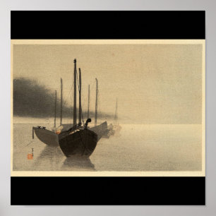 Boats in the Mist door Seitei Watanabe 1851-1918 Poster