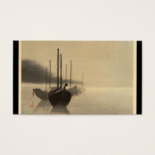 Boats in the Mist door Seitei Watanabe 1851-1918 Visitekaartje