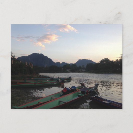 Boats in Vang Vieng Briefkaart (Voorkant)