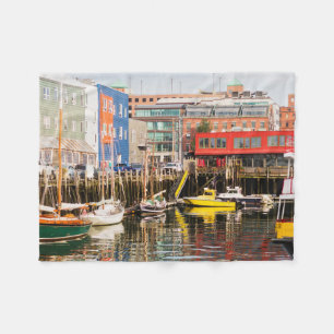 Boats Moored   Portland, Maine Fleece Deken