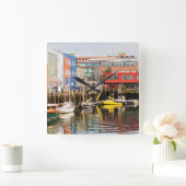 Boats Moored | Portland, Maine Vierkante Klok (Huis)