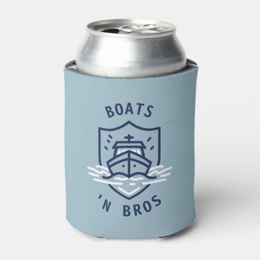 Boats N Bros Bachelor Party Favor Blue Blikjeskoeler (Blikje Voorkant)