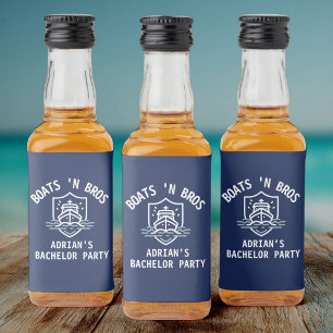 Boats N Bros vrijgezellenfeest cadeau Nautisch bru Likeurfles Etiket