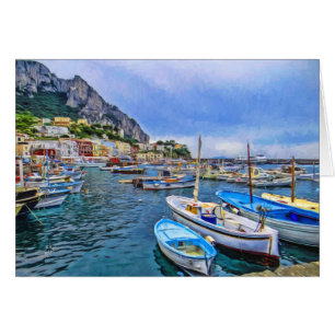Boats of Capri Italy Photo Art Blank