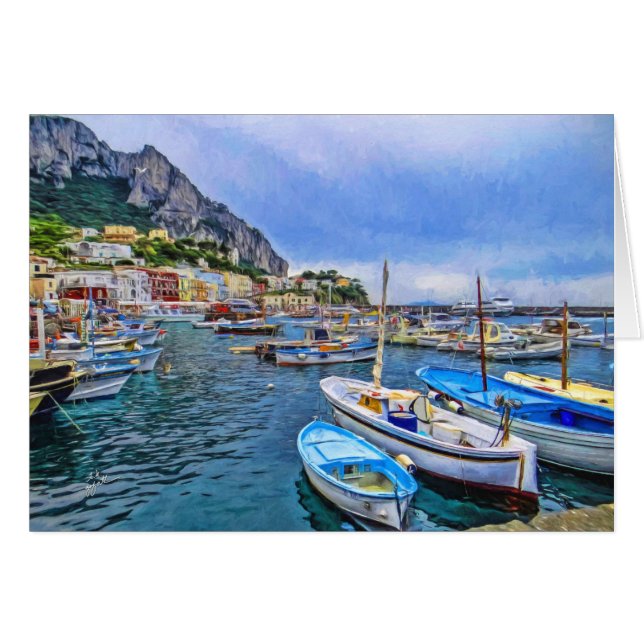 Boats of Capri Italy Photo Art Blank (Voorkant Horizontaal)