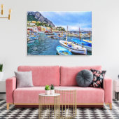 Boats of Capri Italy Photo Art Canvas Afdruk (Insitu (Woonkamer))