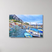 Boats of Capri Italy Photo Art Canvas Afdruk (Voorkant)