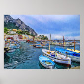 Boats of Capri Italy Photo Art Poster (Voorkant)