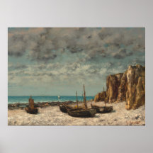 Boats on a Beach - Gustave Courbet Fine Art