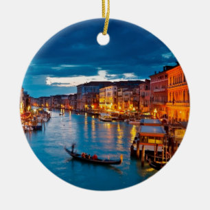 Boats on Canal Water Colorful Venice Italië Keramisch Ornament