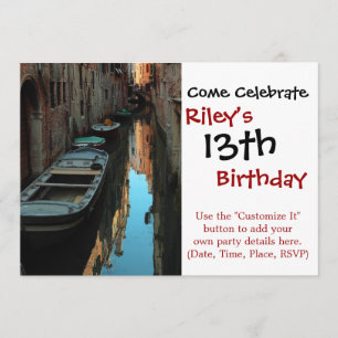 Boats on Canal Water Venice Italy Buildings Kaart