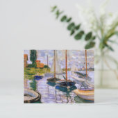Boats on Seine door Claude Monet Briefkaart (Staand voorkant)