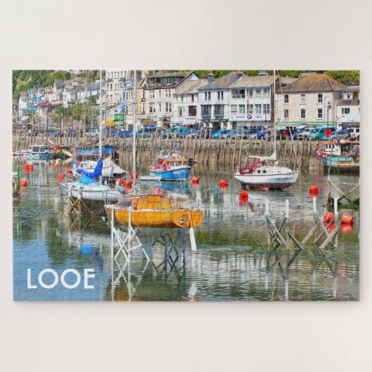 Boats on stelts, Looe, Cornwall, Engeland Legpuzzel (Horizontaal)