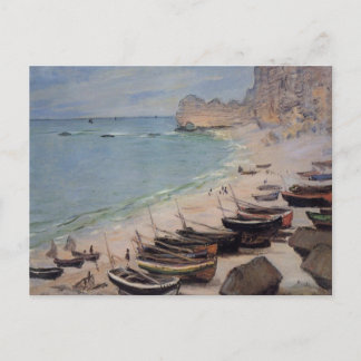Boats on the Beach at Etretat - Claude Monet Briefkaart