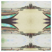 Boats on Tropical Beach Pattern Stof (Swatch)