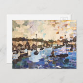 Boats op Briefkaart voor het verzamelen van rijstp (Voorkant / Achterkant)