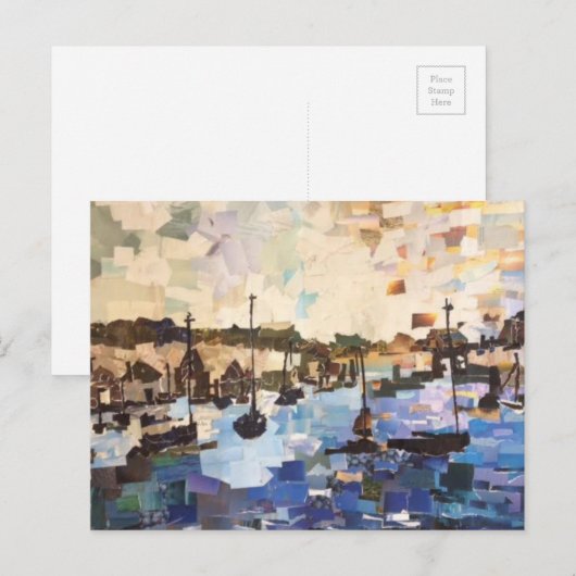 Boats op Briefkaart voor het verzamelen van rijstp (Voorkant / Achterkant)