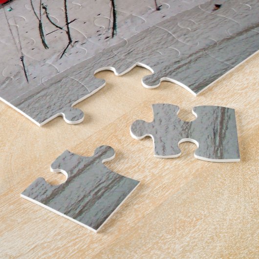 Boats op de strand legpuzzel (Zijkant)