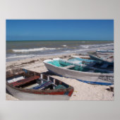 Boats op de strand poster (Voorkant)