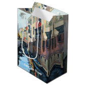 Boats op een Venetiaans kanaal Medium Cadeauzakje (Voorkant Gekanteld)