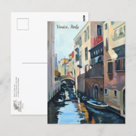 Boats op een Venetiaans kanaal | Venetië, Briefkaa Briefkaart
