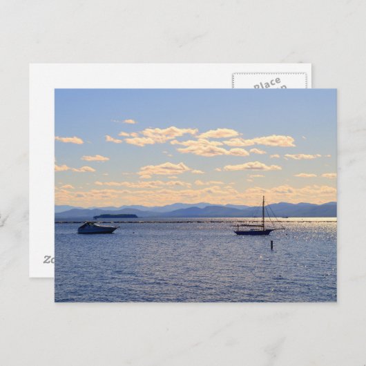 Boats op het ChamPlain-meer Briefkaart (Voorkant / Achterkant)