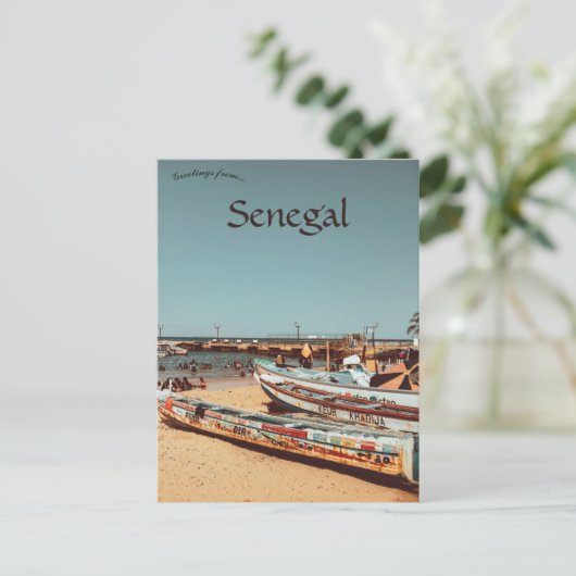 Boats op het eiland Gorée Dakar, regio Senegal Briefkaart (Staand voorkant)