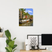 Boats op het Kanaal in Amsterdam Vintage Travel Poster (Thuiskantoor)