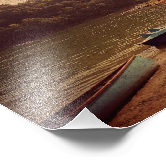 Boats op het meer Fotopapier Foto Afdruk (Hoek)