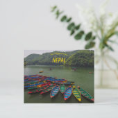 Boats op het Phewa-meer in Pokhara Nepal Briefkaart (Staand voorkant)