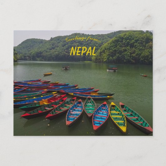 Boats op het Phewa-meer in Pokhara Nepal Briefkaart (Voorkant)
