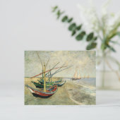 Boats op het strand bij Saintes-Maries Briefkaart (Staand voorkant)